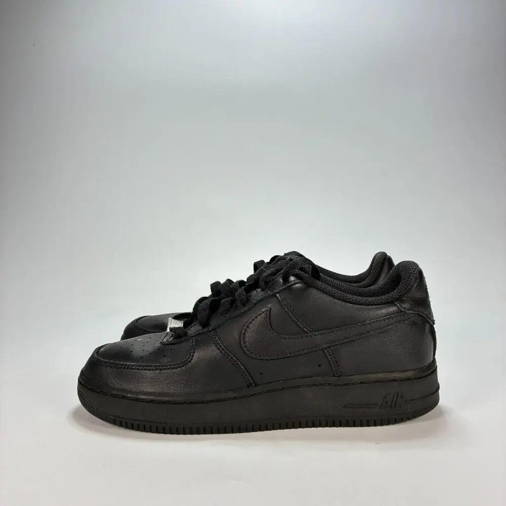 Nike Air Force 1 Low Black Athletic Basketball Shoes 314192-009 Youth Size 4Y